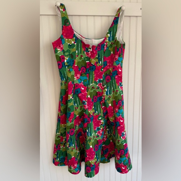 Kim Rogers Floral Watercolor Print Dress Size 10 in Pink, Green, Blue - Picture 4 of 6